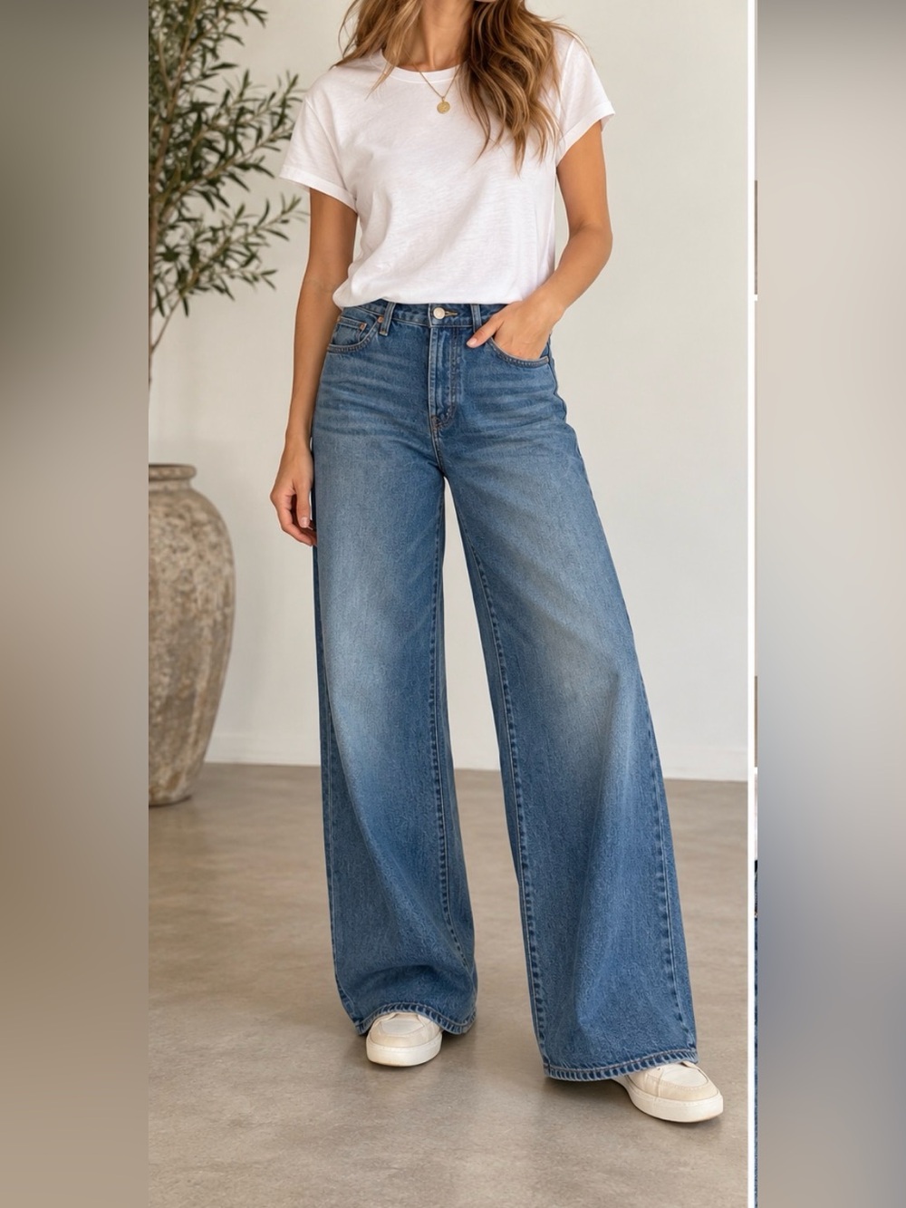 MOTHER The Roller High Rise Wide Leg Jeans Clean Hem *29,30 tall 33 inseam
